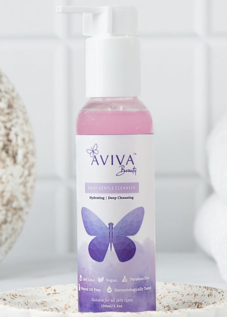 AVIVA BEAUTY Gentle Cleanser for Face-100ml with Salicylic Acid, Lactic Acid & Tea Tree Extract | Fragrance-Free Dermatologically tested Face Wash for Oily, Acne-Prone & Combination Skin