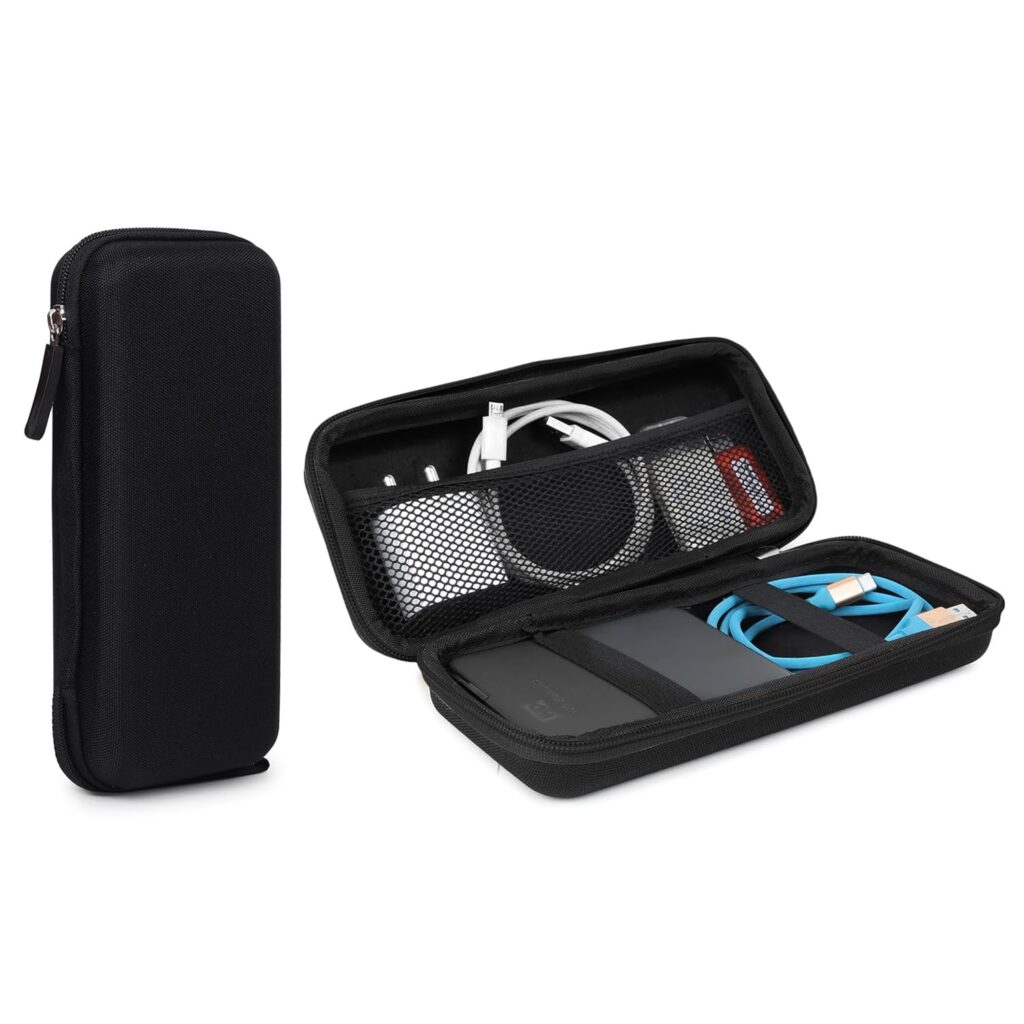 GadgetBite Portable Electronic Accessories Organizer - Travel-Friendly EVA Pouch for Vlogging Camera, USB Cables, Power Banks, Adapters, Hard Disks, and More (Black)