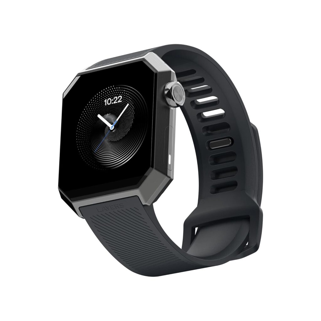 Layers Anarc Smart Watch–1.85” AMOLED Octagonal Display I Stainless Steel–Designed in London I HiSilicon Processor I 6-axis Motion Sensor I Precise Heart Rate & SpO2 Monitoring I IP68 Water Resistant