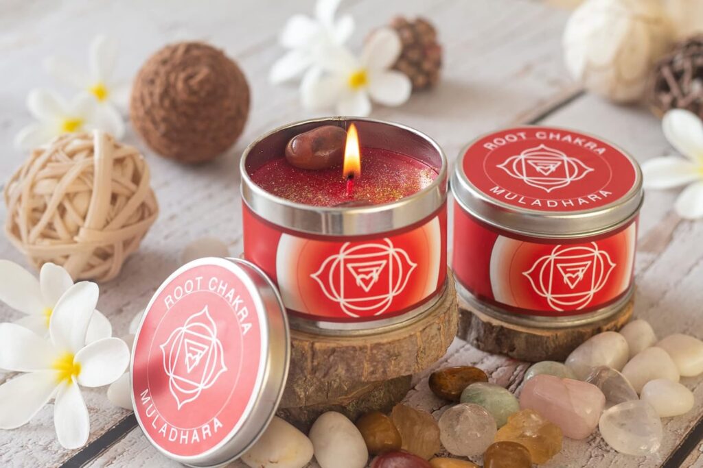 Dartez Root Chakra Candle Made with Natural Soy Wax & Blended with Premium Grade Fragrance Oils, Burning Time: 25Hours