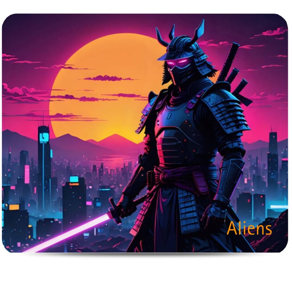 Aliens Mouse Pad for Computer, Laptop, Smooth Premium Cloth Surface, Non-Slip Rubber Base, Speed and Precision Operation Compatible with Laser and Optical Mouse, Gaming, Office, Home 230x190mm (NE-36)