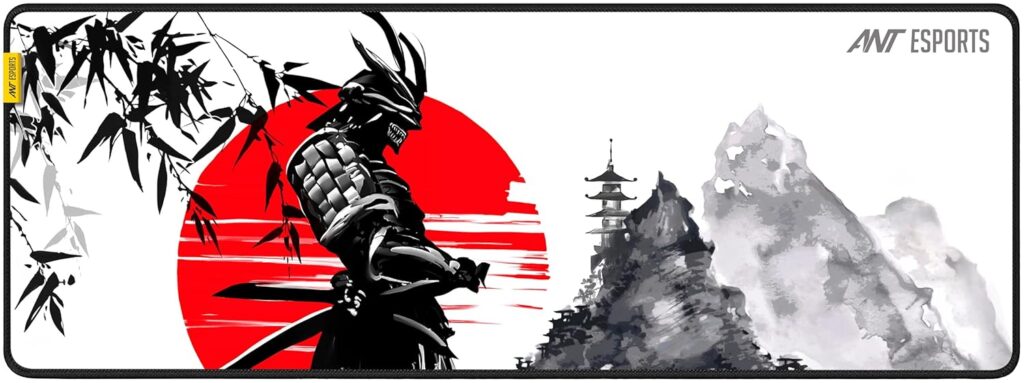 Ant Esports Ninja Unique Mouse Pad Gaming Mouse Pad Extended Mouse Mat for Mouse Keyboard with Stitched Edges Waterproof Non-Slip Base Mousepads for Office Home Shop Gaming Extra Large_White