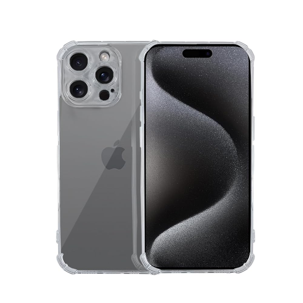 7SEVEN® Back Cover for iPhone 15 Pro Max Transparent Mobile Back Case Shock Proof Design Camera Edges Protection Crystal Clear Phone Case Silicon Soft TPU and Flexible Bumper Back Case