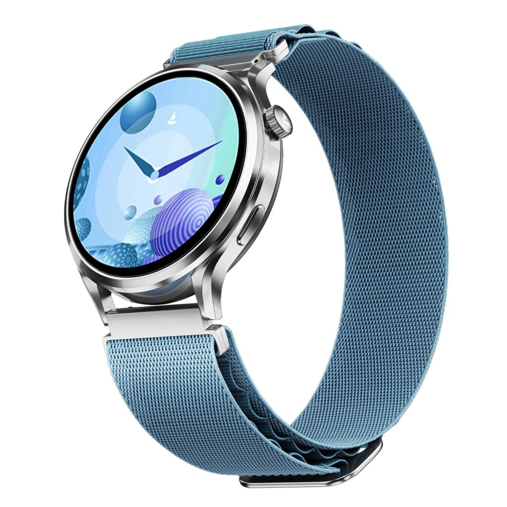 Boat Lunar Discovery Pro, 1.39" HD Display, QR Tray, Emergency SOS, Functional Crown, Multiple Sports Modes, BT Calling, HR, SpO2 & Sleep Tracking, Smart Watches for Men & Women (Sports Blue)