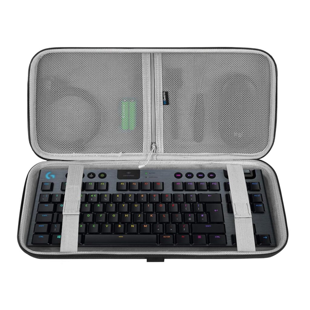 GEEKRIA TKL Keyboard Case, Hard Shell Travel Carrying Bag for 80% / 87 Keys Mechanical Gaming Keyboard, Compatible with Logitech G915 TKL, G PRO Keyboard/G PRO X (Extra Space)