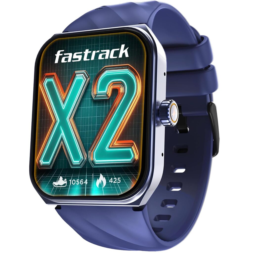 Fastrack New Limitless X2 Smartwatch|1.91" UltraVU with Rotating Crown|60 Hz Refresh Rate|Advanced Chipset|SingleSync BT Calling|NitroFast Charge|100+ Sports Mode & faces|Upto 5 Day Battery|IP68, Blue