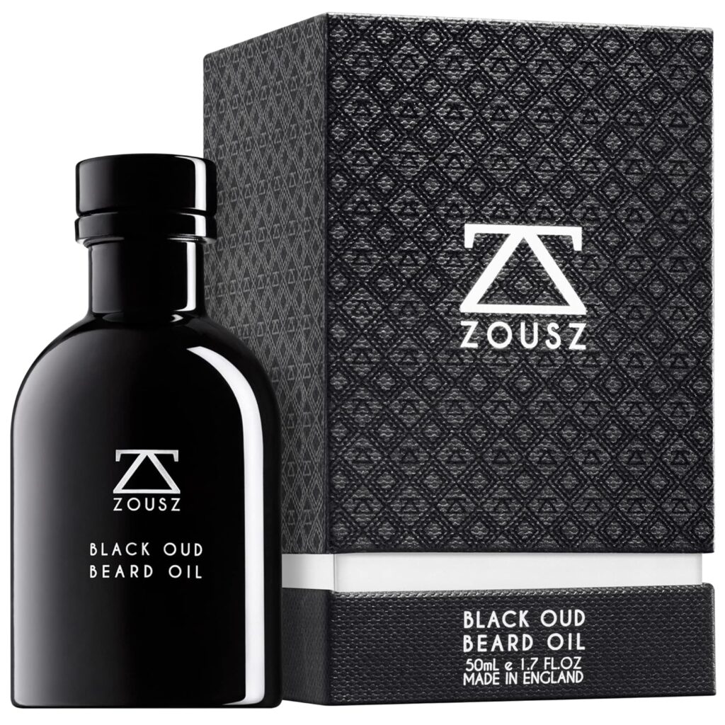 ZOUSZ Beard Oil | Black Oud Scented Beard Oil | As Seen In GQ | Organic and Natural | Moisturises and Conditions Beard | Luxury, Premium & Indulgent | Mens Gift | 50mL