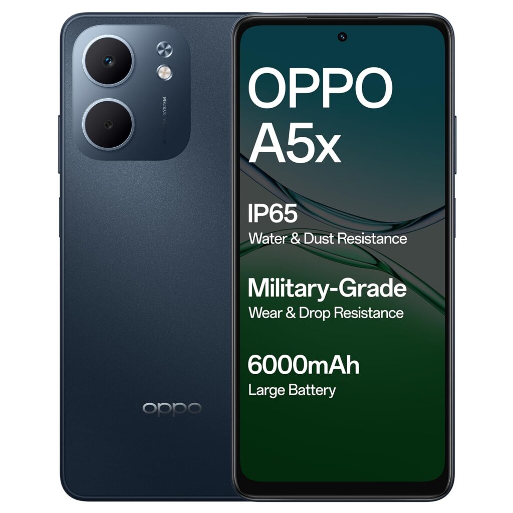 OPPO A5X 5G (Midnight Blue, 4GB RAM, 64GB Storage) with Exchange Bonus or No Cost EMI