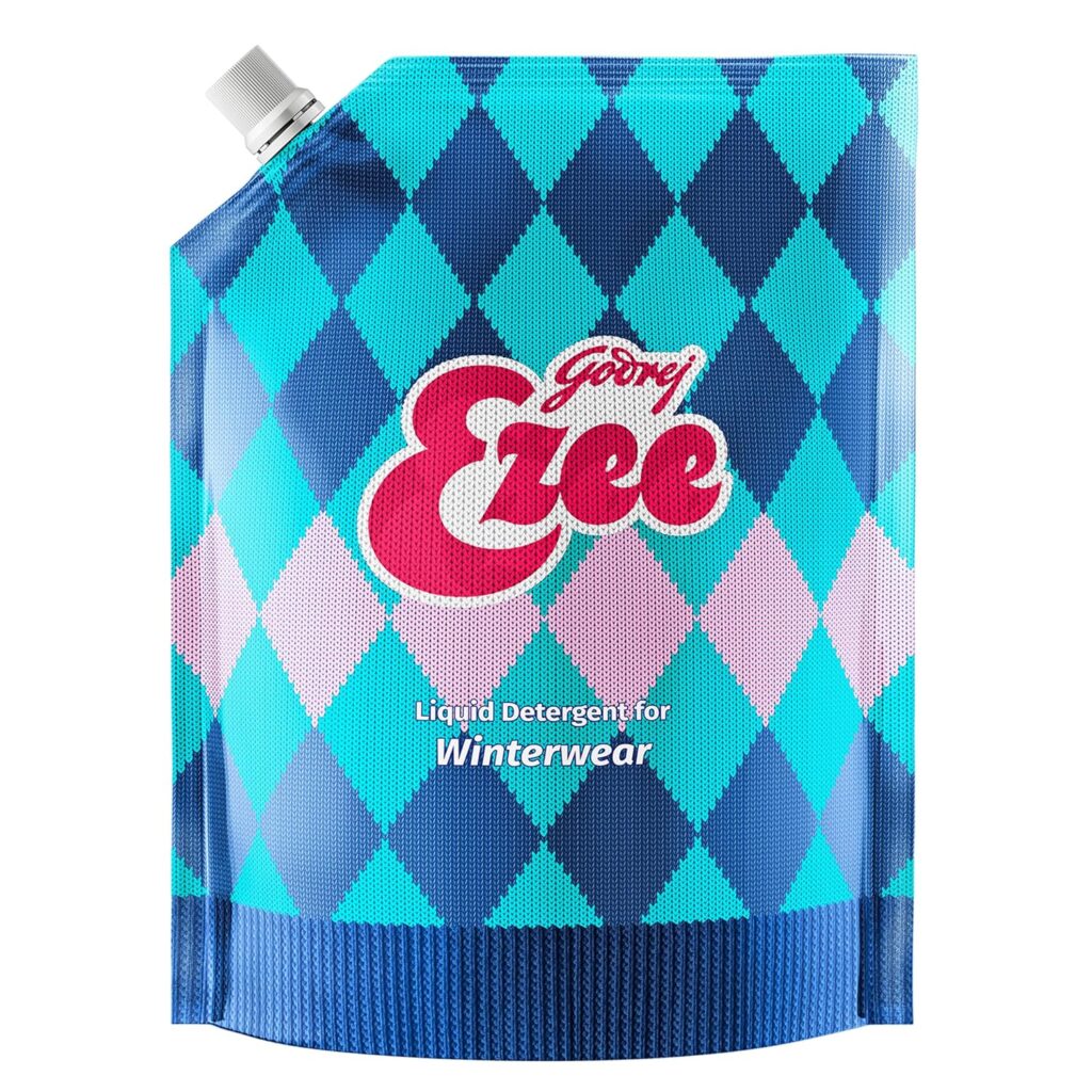 Godrej Ezee Liquid Detergent 2 Kg Pouch For Winter-Wear, Added Conditioner, No Soda Formula, Woolmark Certified, 1 Count
