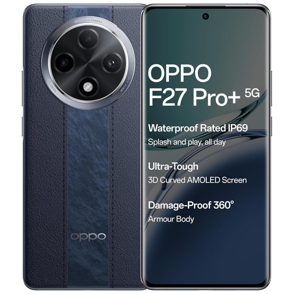 Oppo F27 Pro+ 5G (Midnight Navy, 8GB RAM, 128GB Storage) | 6.7" FHD+ AMOLED Toughest 3D Curved Display|64MP AI Featured Camera|IP69 | 67W SUPERVOOC| with No Cost EMI/Additional Exchange Offers