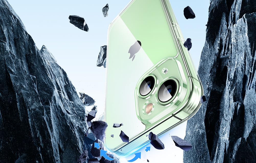 Amazon Basics Non Yellowing Transparent Hard Back Case Cover for Apple iPhone 14 Plus