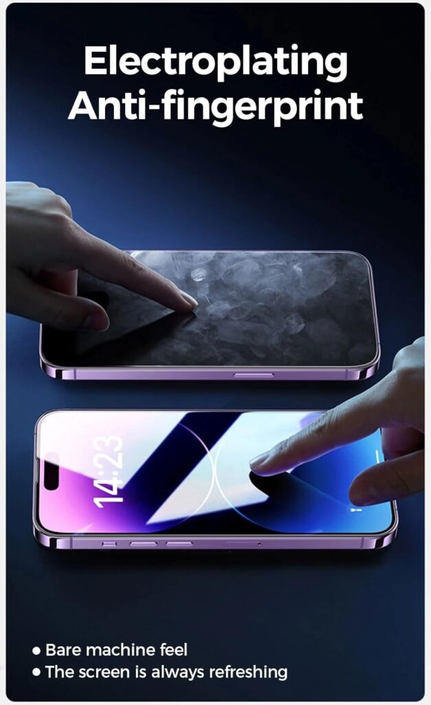 Amazon Basics Tempered Glass Screen Protector for Apple iPhone 15 Pro