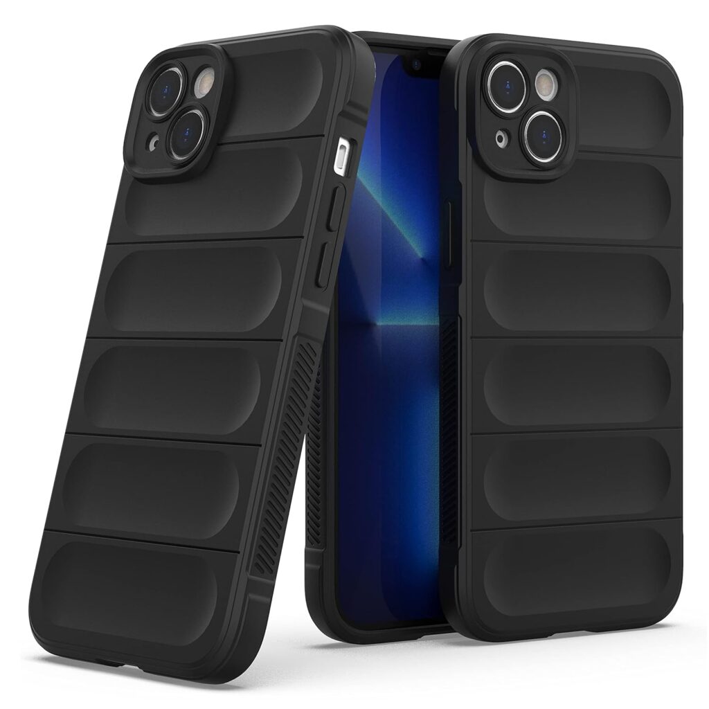 Amazon Brand - Solimo Silicone Mobile Cover for Apple iPhone 14 Plus (Silicon_Black)