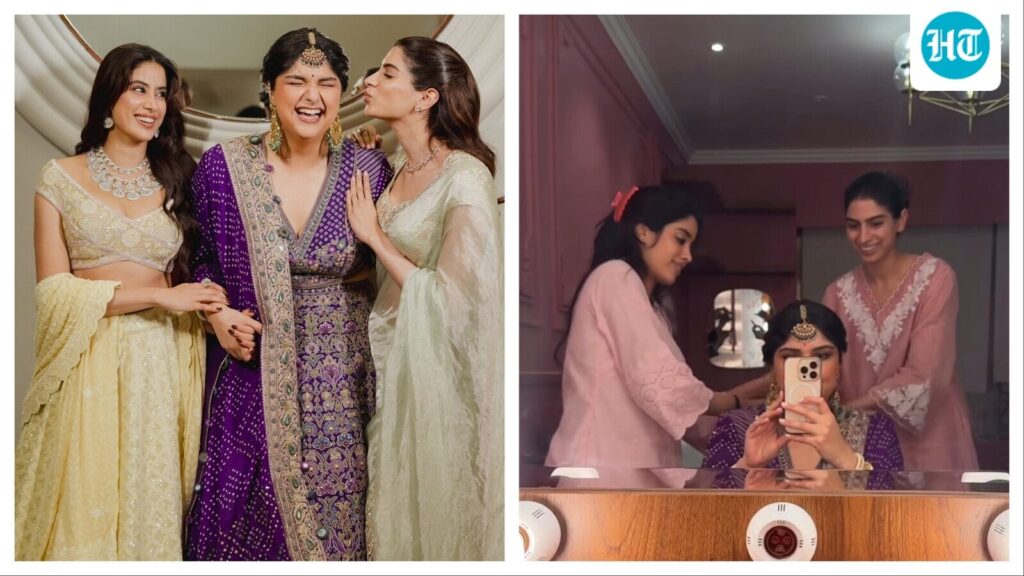 Anushla thanks sisters Janhvi Kapoor and Khushi Kapoor for helping her get ready on her engagement, internet in awe