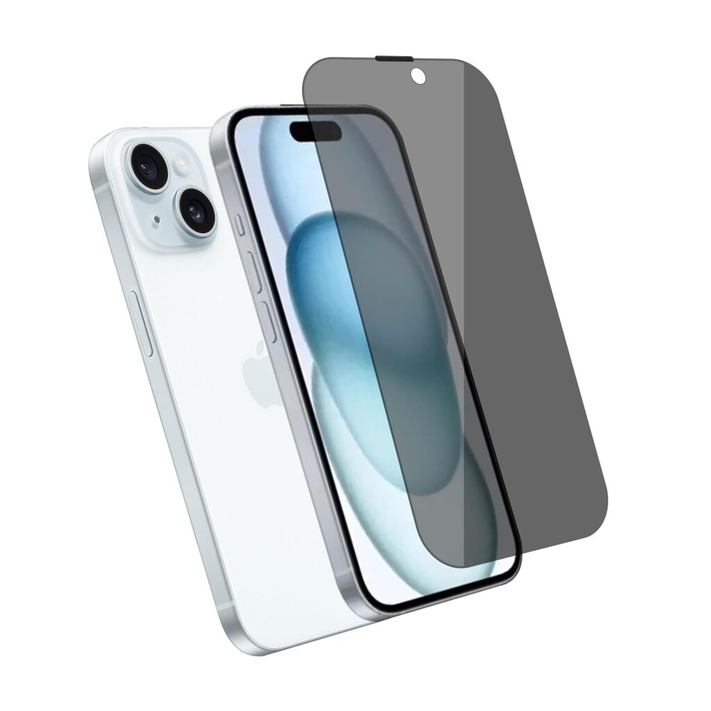 CEDO Privacy Tempered Glass for iPhone 15 Plus | Anti-Spy Screen Protector Full HD Quality Tempered Glass Edge to Edge Coverage with Easy Installation Kit (Black)