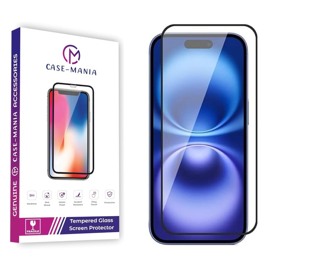 Case-Mania® Military-Grade Gorilla Tempered Glass Screen Protector Compatible for iPhone 15 / iPhone 16 With Edge To Edge Coverage And Easy Installation kit (6.1 Inches)
