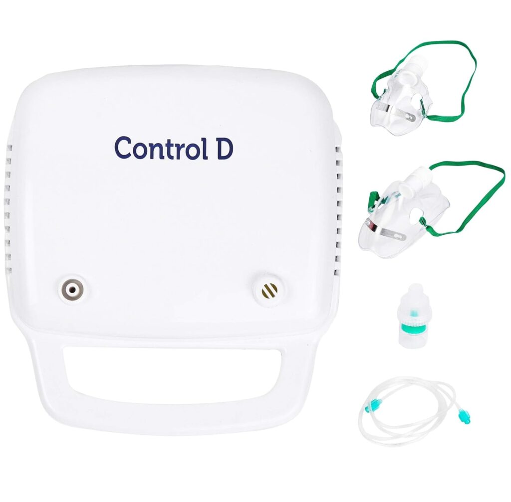 Control D White Compressor Complete Kit Nebulizer with Child and Adult Mask Kit