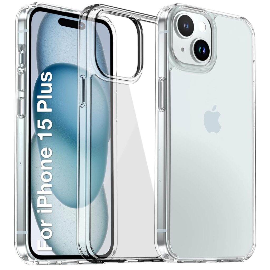 Czartech Native Back Cover for iPhone 15 Plus Clear case No Yellowign (TPU + Tough Polycarbonate Back I 5ft Drop Protection Tested I Scratch Proof I Transparent)