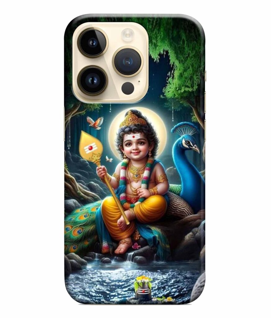 Dugvio Printed Colorful Hard Back Case Cover & Compatible for Apple iPhone 14 Pro Max | Lord Murugan Kartikeya (Multicolor) - D6093