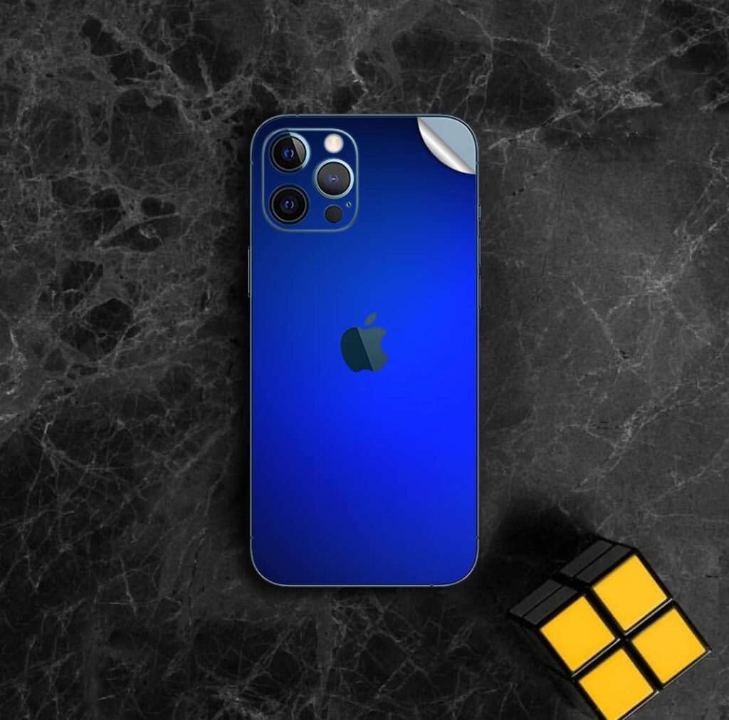 GADGETS WRAP Premium Vinyl Skin Sticker Decal for Apple iPhone 12 Pro Max - Blue Electroplating