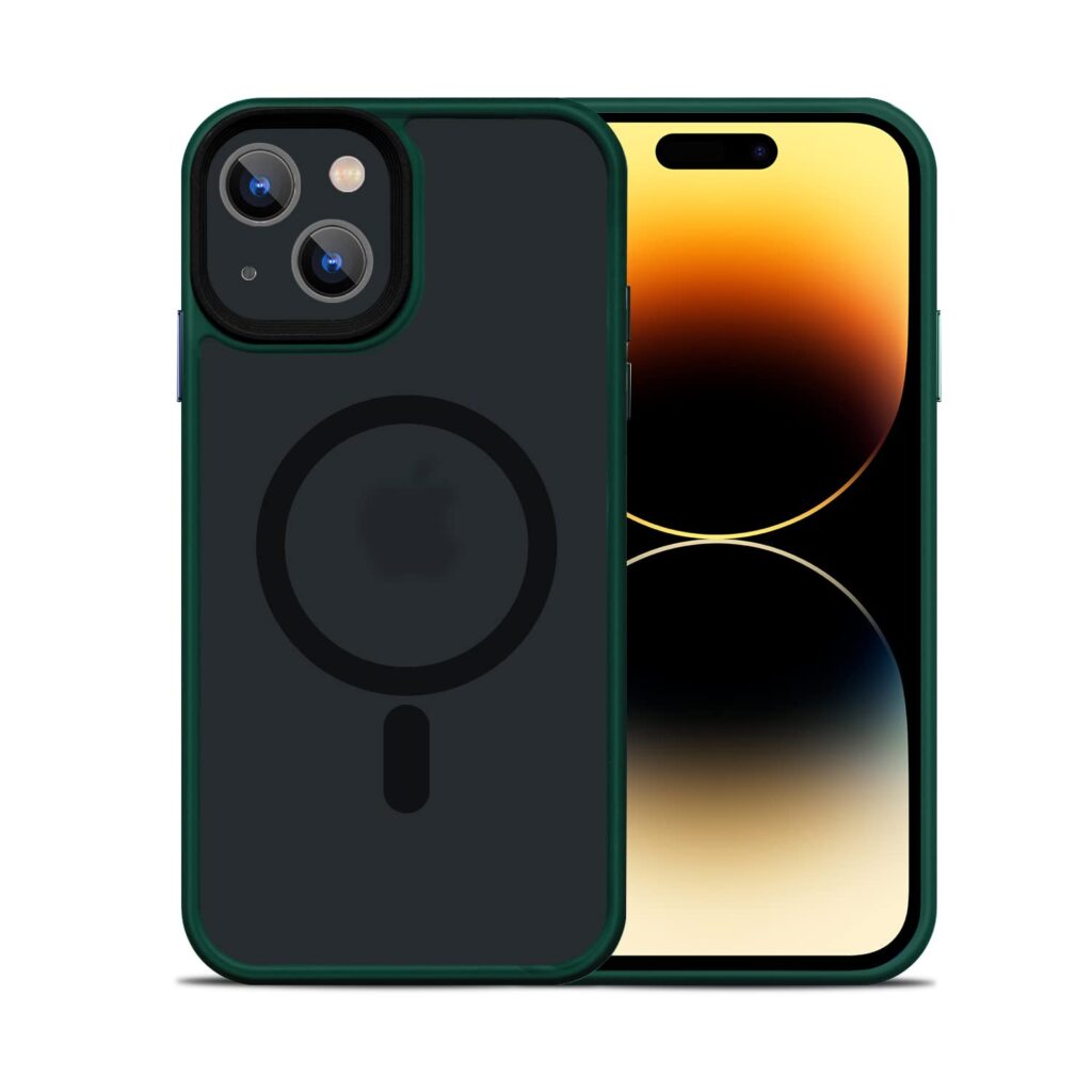 GRIPP® Bolt Matte Texture with Mag-Safe Case Compatible with iPhone 14 Plus | iPhone 15 Plus (6.7") Dual Layer Protection Drop Tested Anti-Slip Scratch Resistance TPU Bumper Back Cover - Green