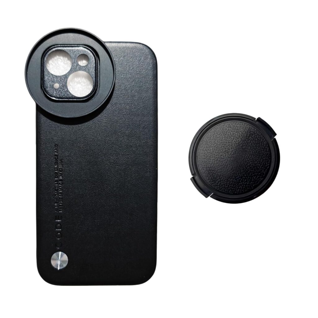 GetZget® Phone Case Compatible with iPhone 14 Plus inbuilt Aluminum Slot Support 52mm Lens Nd Filters Mobile Cover Accessories(Lens not Included) (14 Plus) Black