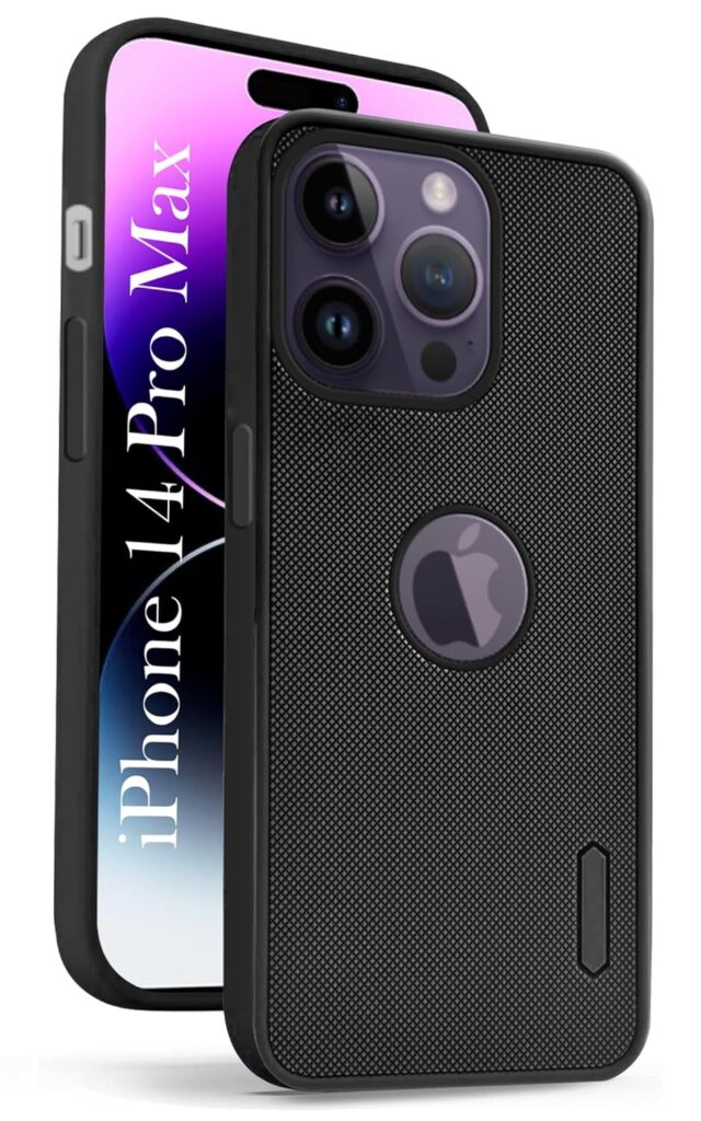 Jkobi Back Case Cover for Apple iPhone 14 Pro Max (Textured Grip Design | Camera Protetion | Feel and Soft Touch | Light Weight and Slim| Black)