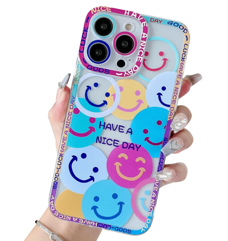 Jmltech for iPhone 14 Pro Max Case Cute Slim Smile Women Girls Silicone Camera Drop Protection Phone Case for iPhone 14 Pro Max (iPhone 14 Pro)
