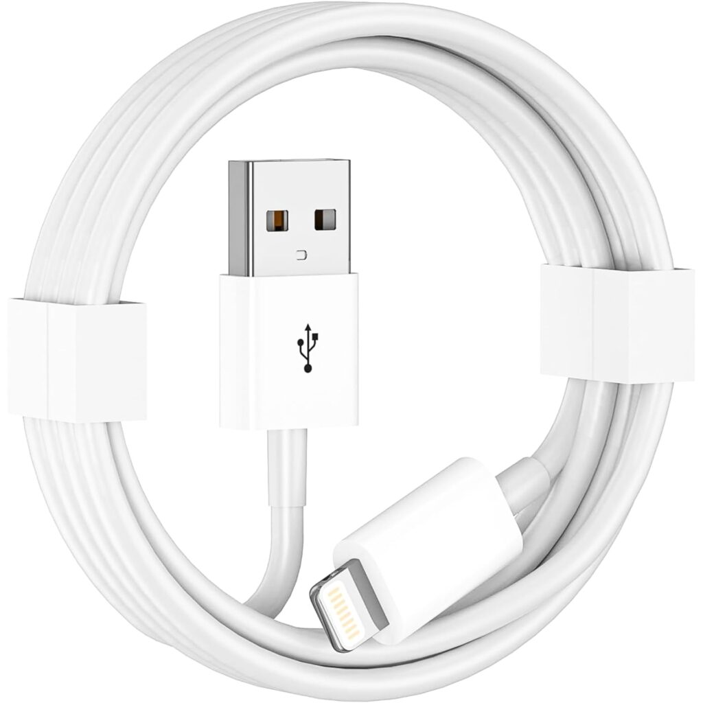 KALIAT Original USB-A To Lightning Fast Charger Cord For iPhone 14, 13, 12, 11, XR, X, 8, 7, SE, Ipad, Airpods Â– High-Speed Charging & Sync Wire Â– 1M, White
