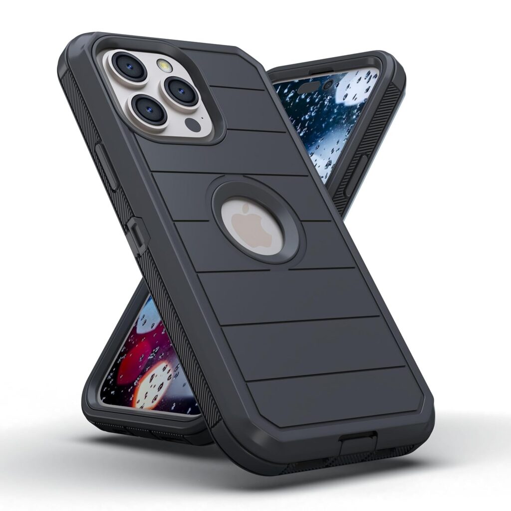 KLD® Hard Back Case for Apple iPhone 15 Pro MAX Cover Military Grade Protection Heavy Duty Rugged Shockproof Smart Case - Black