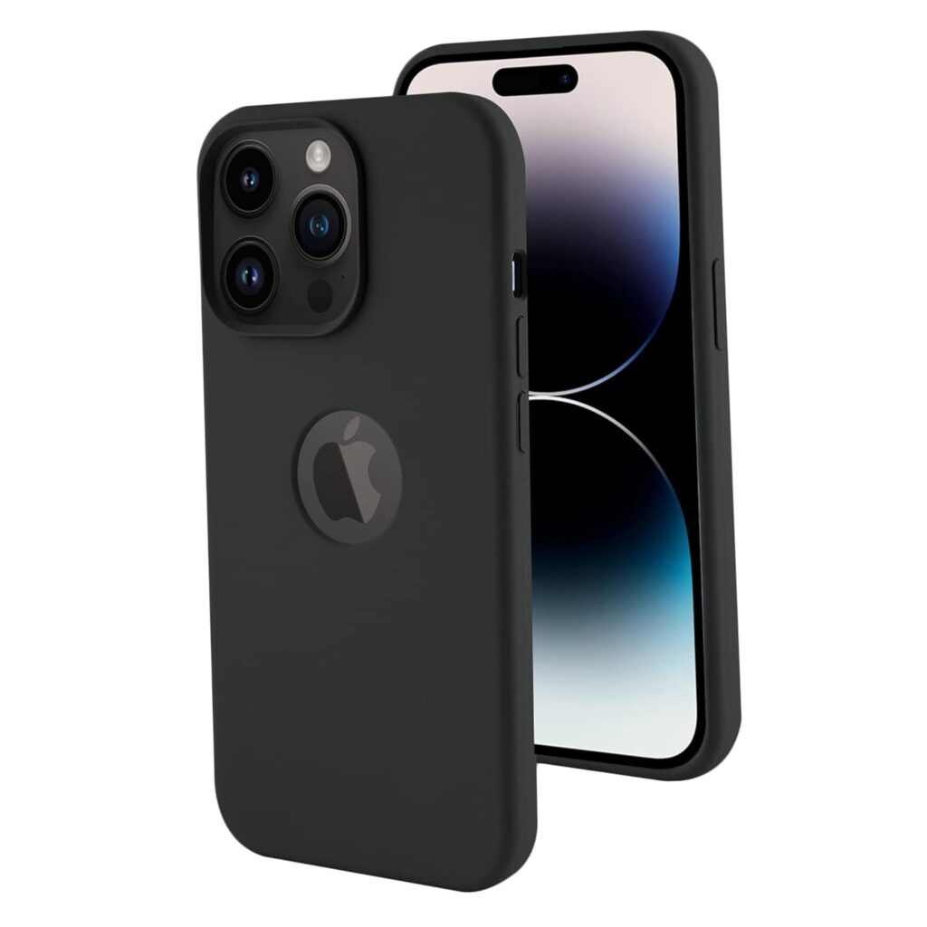 KRL Durable Slim Back Cover for iPhone 14 Pro Max (Silicone |Light Weight |CameraProtection|Black RL2312)