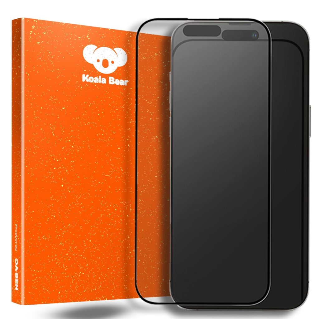 Koala Bear Anti Glare Matte Tempered Glass Screen Protector Guard for iPhone 15 Plus, iPhone 16 Plus [1 Pack] 6.7"