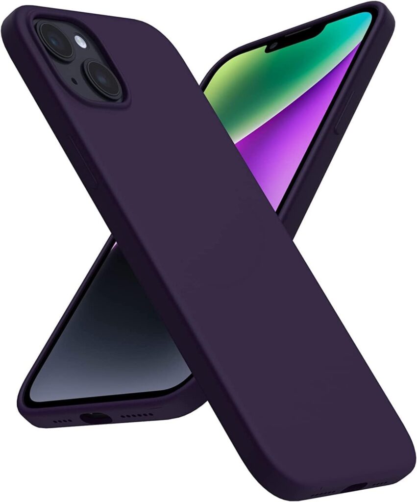 LOXXO® Compatible with iPhone 14 Plus Case, Liquid Silicone Case, Full Body Protective Cover, Shockproof, Slim Phone Case, Anti-Scratch Soft Microfiber Lining, 6.1 inch - (Deep Purple)