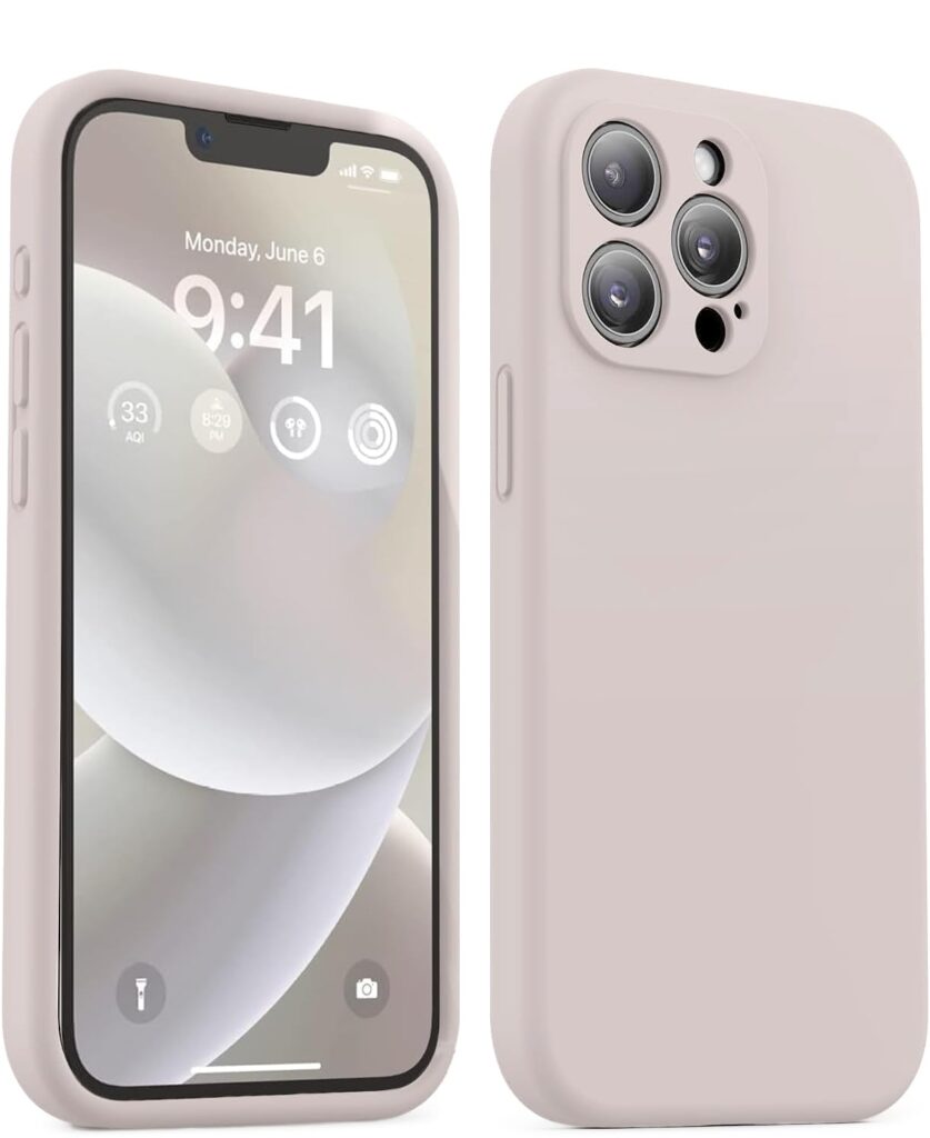 LOXXO® Microfiber Square Candy Case Compatible for iPhone 14 PRO MAX, Shockproof Slim Back Cover Liquid Silicone Case - Off White