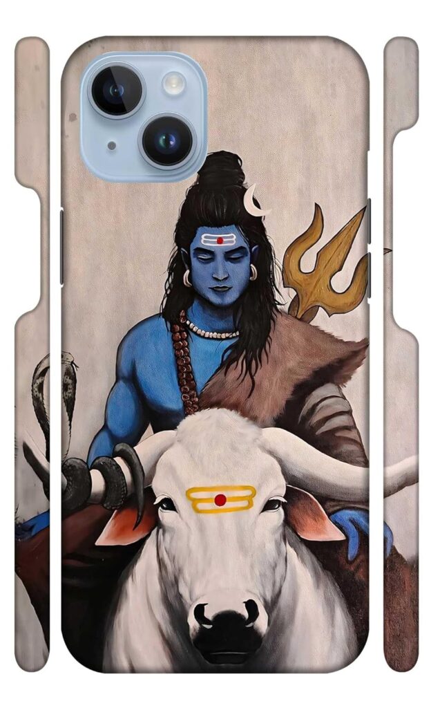 Mahadev on Bull Designer Printed Hard Back Cover for Apple iPhone 14 Plus Attractive and Uniquely Crafted Smartphone Case