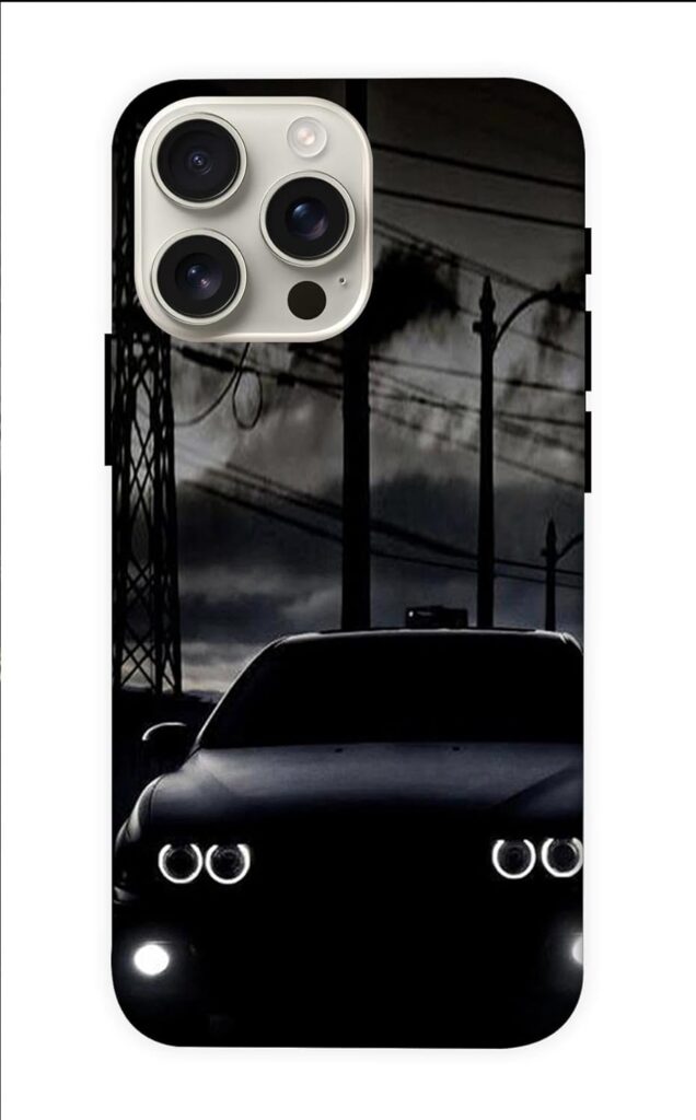NDCOM for iPhone 14 Pro Max Case | Premium i Phone 14 Pro Max Cover | Sleek and Stylish iPhone 14 Pro Max Covers for Men and Women | Black Car Printed Hard Case
