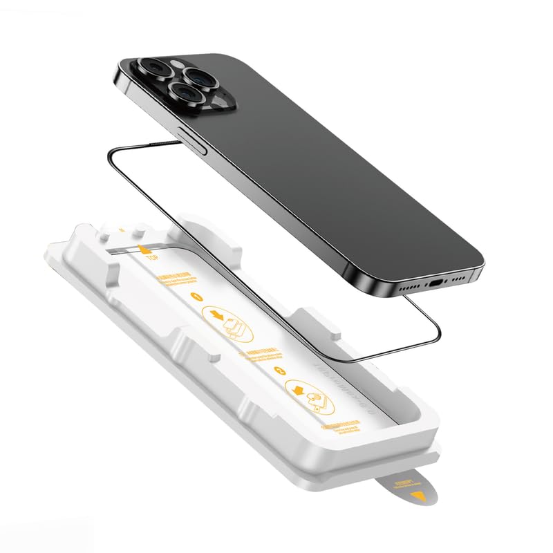 Necesories iPhone 15 Plus Screen Guard with 1-Tap Self-Install Frame | Privacy Tempered Glass Screen Protector | 9H Hardness, Scratch Resistant | Dust-Free & Bubble-Free