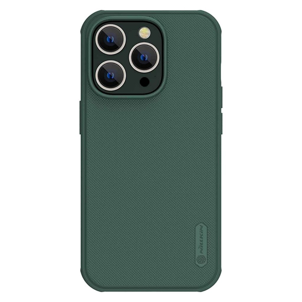 Nillkin Case for Apple iPhone 14 Pro (6.1" Inch) Super Frosted Shield Pro Hard Back Soft Border (PC + TPU) Shock Absorb Cover Raised Bezel Camera Protect PC Without Logo Cut Green