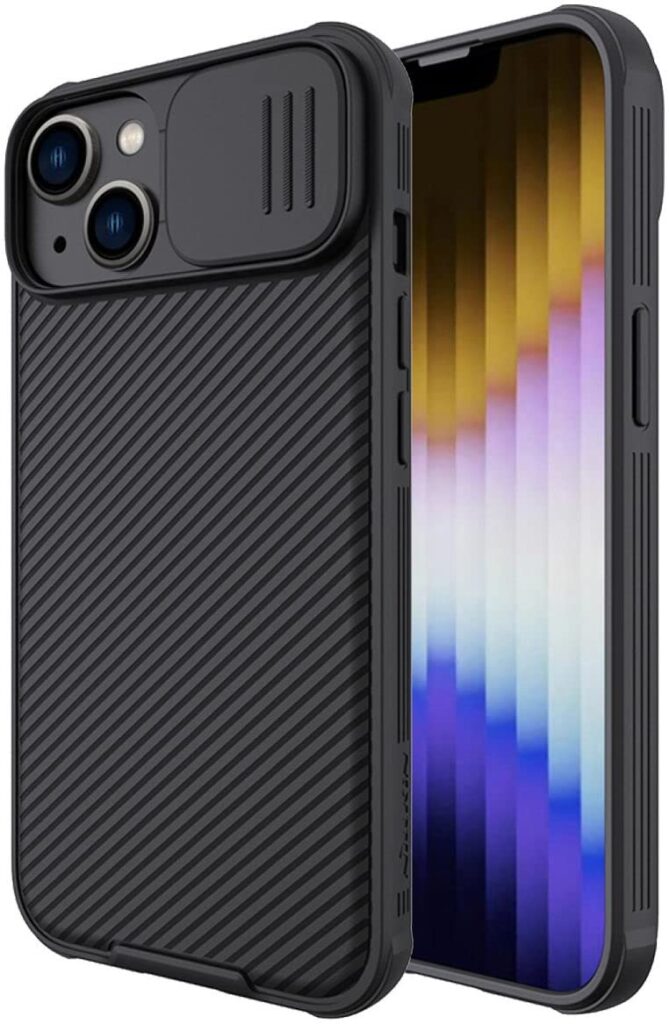 Nillkin Case for Apple iPhone 14 / iPhone 13 (6.1" Inch) CamShield Pro Camera Slider Double Layered Protection TPU + PC Black Color
