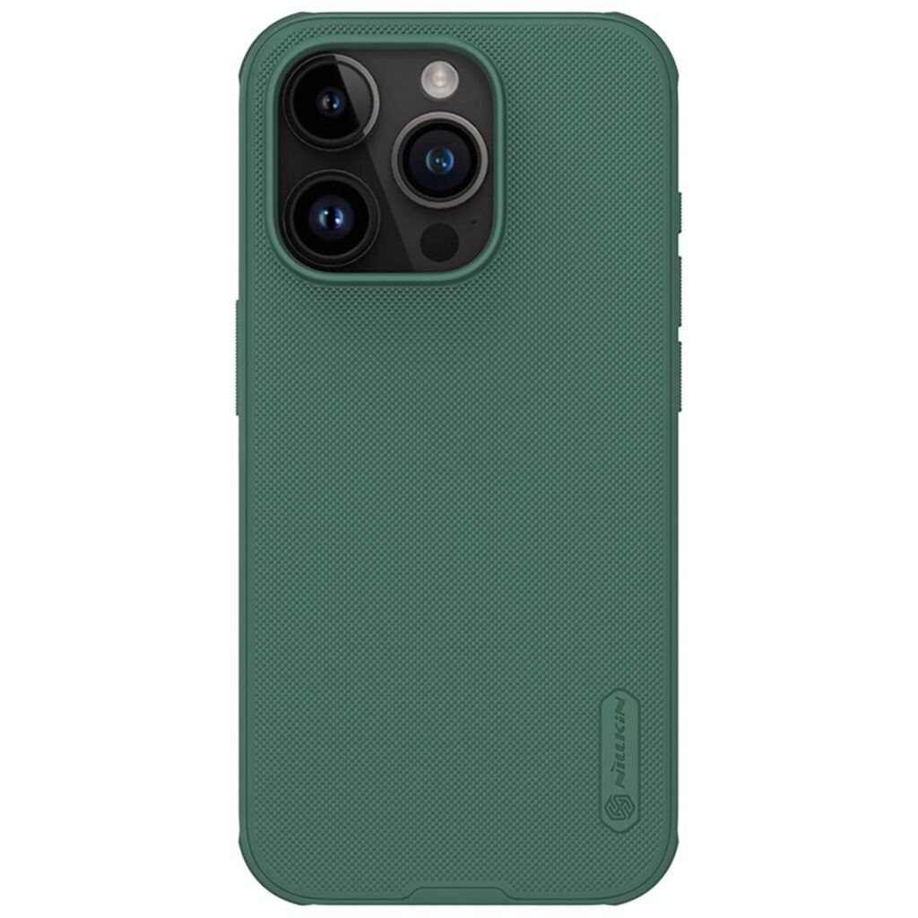 Nillkin Case for Apple iPhone 15 Pro (6.1" Inch) Super Frosted Shield Pro Hard Back Soft Border (PC + TPU) Shock Absorb Cover Raised Bezel Camera Protect PC Without Logo Cut Green Color
