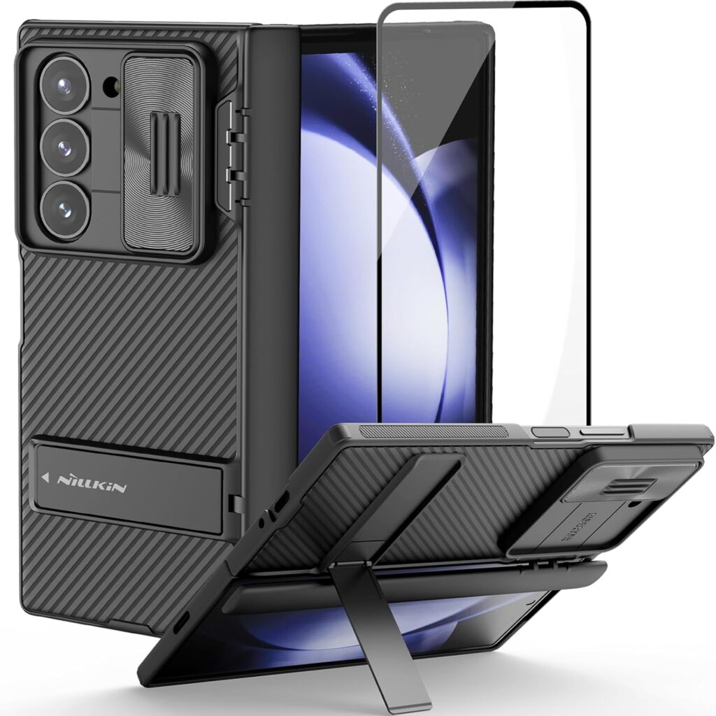 Nillkin Case for Samsung Galaxy S23 Ultra (6.8" Inch) Super Frosted Shield Pro Hard Shell Case Back Soft Border (PC + TPU) Shock Absorb Cover Raised Bezel Camera Protect PC Black Color