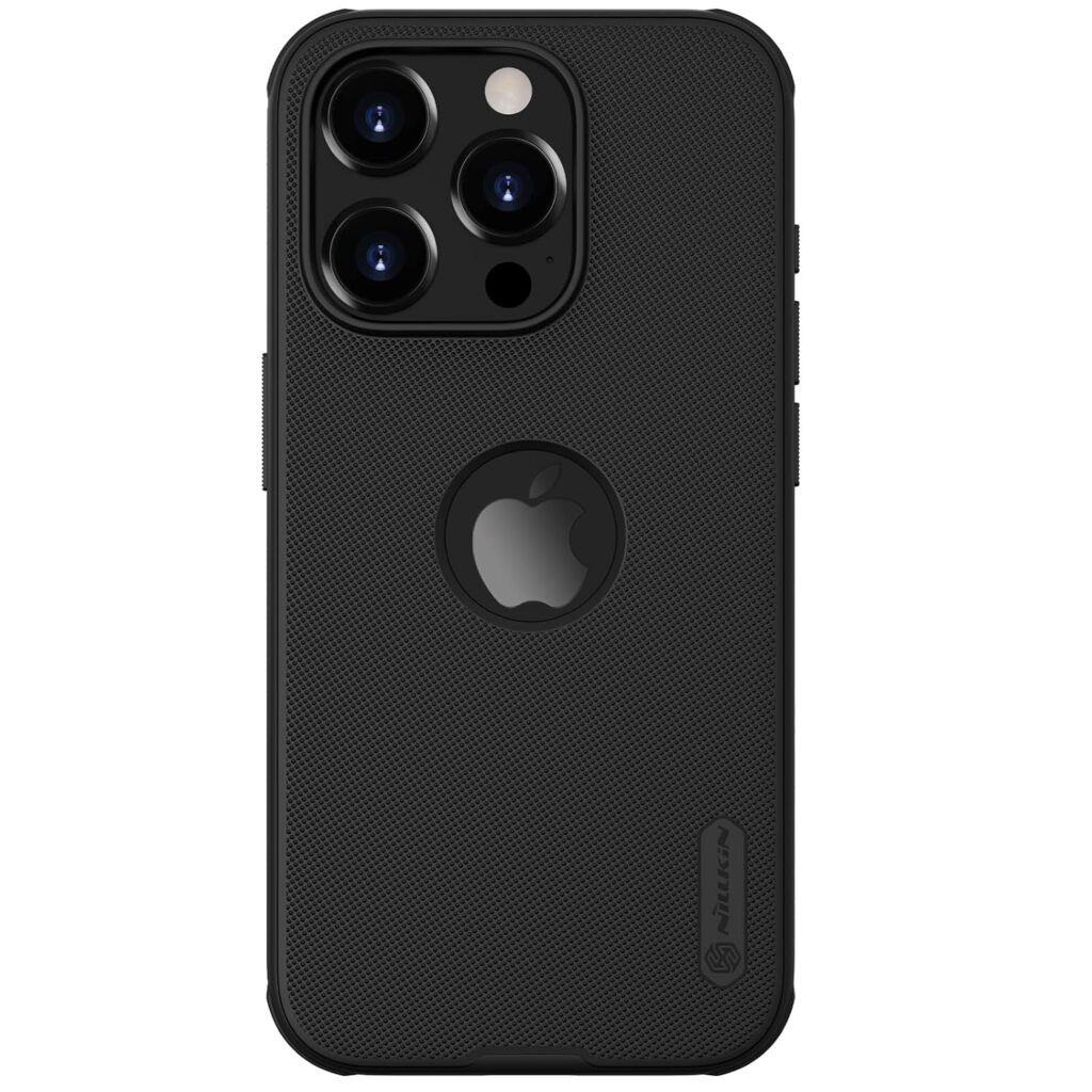 Nillkin Shockproof Case for Apple iPhone 15 Pro Max (6.7" Inch) Super Frosted Shield Pro Hard Back Soft Border (PC + TPU) Shock Absorb Cover Raised Bezel Camera Protect PC with Logo Cut Black Color