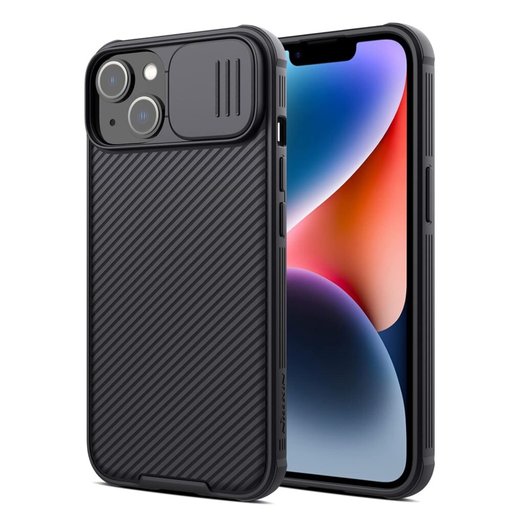 Nillkin for iPhone 14 / iPhone 13 case with Camera Cover CamShield Pro for iPhone 14 / iPhone 13 Case Slim, for iPhone 14 / iPhone 13 5G case 6.1' (Black)