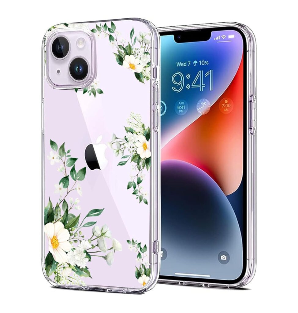 PHOJET Phone Case Designed for iPhone 14 Slim case- iPhone 14 case Silicone- iPhone 14 Transparent case- Silicone case for iPhone 14 Moon Design- iPhone 14 Back Cover for Girls A-147