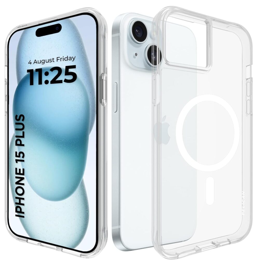 Pelican Ranger Series - iPhone 15 Plus Back Cover 6.7" [12ft MIL-Grade Drop Protection] Magnetic iPhone 15 Plus Case with Anti-Yellow, Anti-Scratch Tech [Compatible with MagSafe] Rugged, Sleek - Clear
