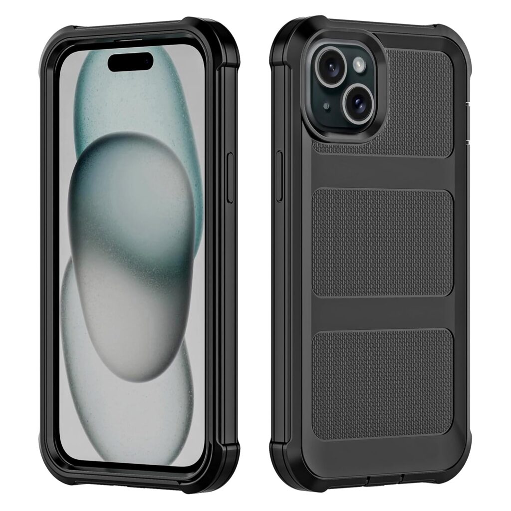 Pirum Back Cover for iPhone 15 Plus Case Military-Grade Defender Cover | Impact-Resistant Armor Cover | Scratchproof Back Cover with Dustproof Port Covers