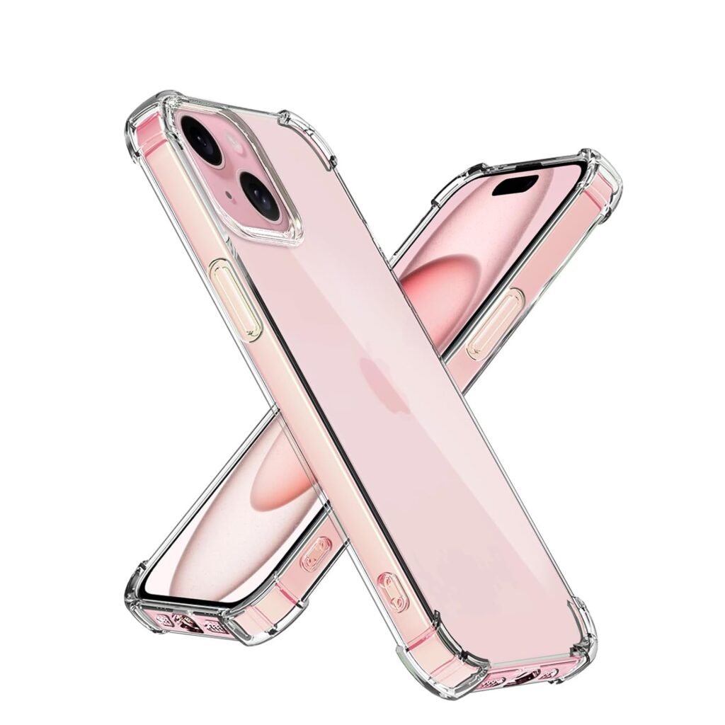 Plus Mobile Cover Soft & Flexible Shockproof Back Case with Cushioned Edges Transparent for Apple iPhone 15+ | iPhone 15Plus, Clear