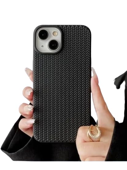 Premium Textured Shockproof Back Cover Case for iPhone 15 Plus | Anti-Slip Grip & Camera Protection (Black)