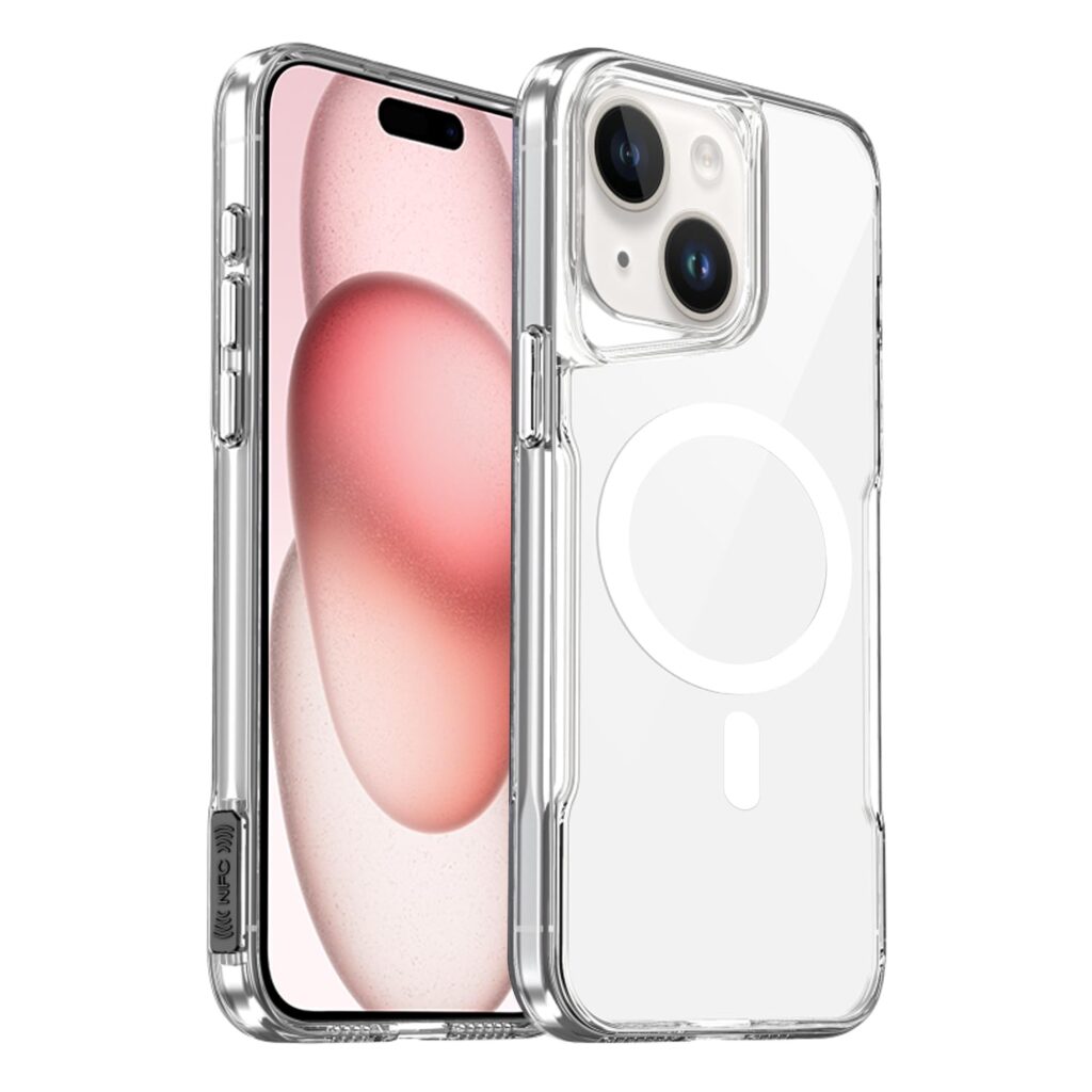 Prolet HD Clear Transparent Case Compatible with iPhone 15 Plus, Durable Hard Plastic Back with Inbuilt Magsafe, Silicone Bumper for Camera & Sides, Sleek & Stylish Design (White)