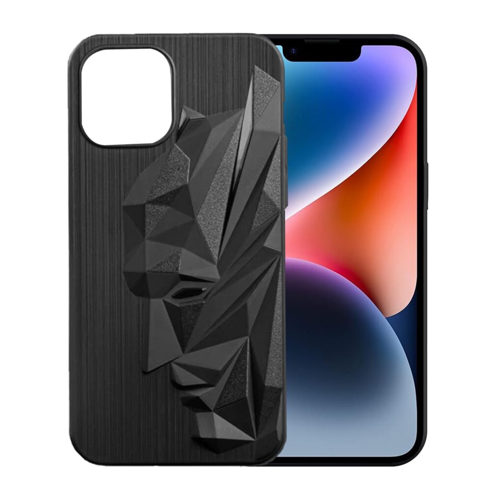 Prolet Superhero Soft Mobile Case Compatible for iPhone 14 3D Engraved | Shockproof | 360 Degree Protection | Scratchproof Cover- Black